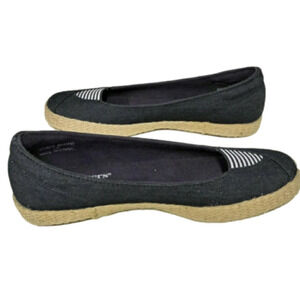 GRASSHOPPERS Mooney Ortholite Navy Canvas Upper Round Toe Espardrille Shoe